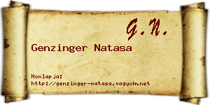 Genzinger Natasa névjegykártya